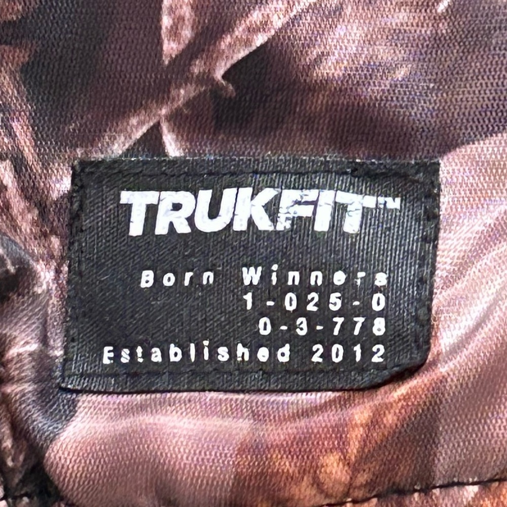 Trukfit Bomber Jacket Mens‎ Small Black Camo Orange Quilted Lined - Picture 13 of 15